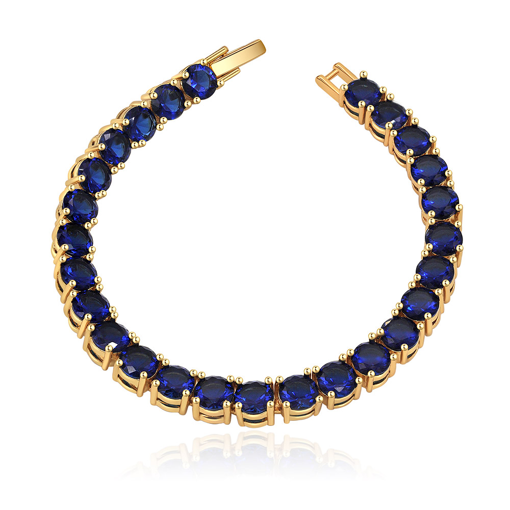 Gold Plated Blue CZ Bracelet